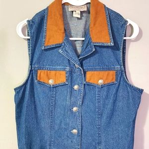 Vintage 90s (mid)western style button up Jean vest
